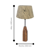 Lámpara de Mesa Rústico Madera 25x25x49 Cafe Portátil 1 luz LED 450lm - Iluminacion | Bylmo