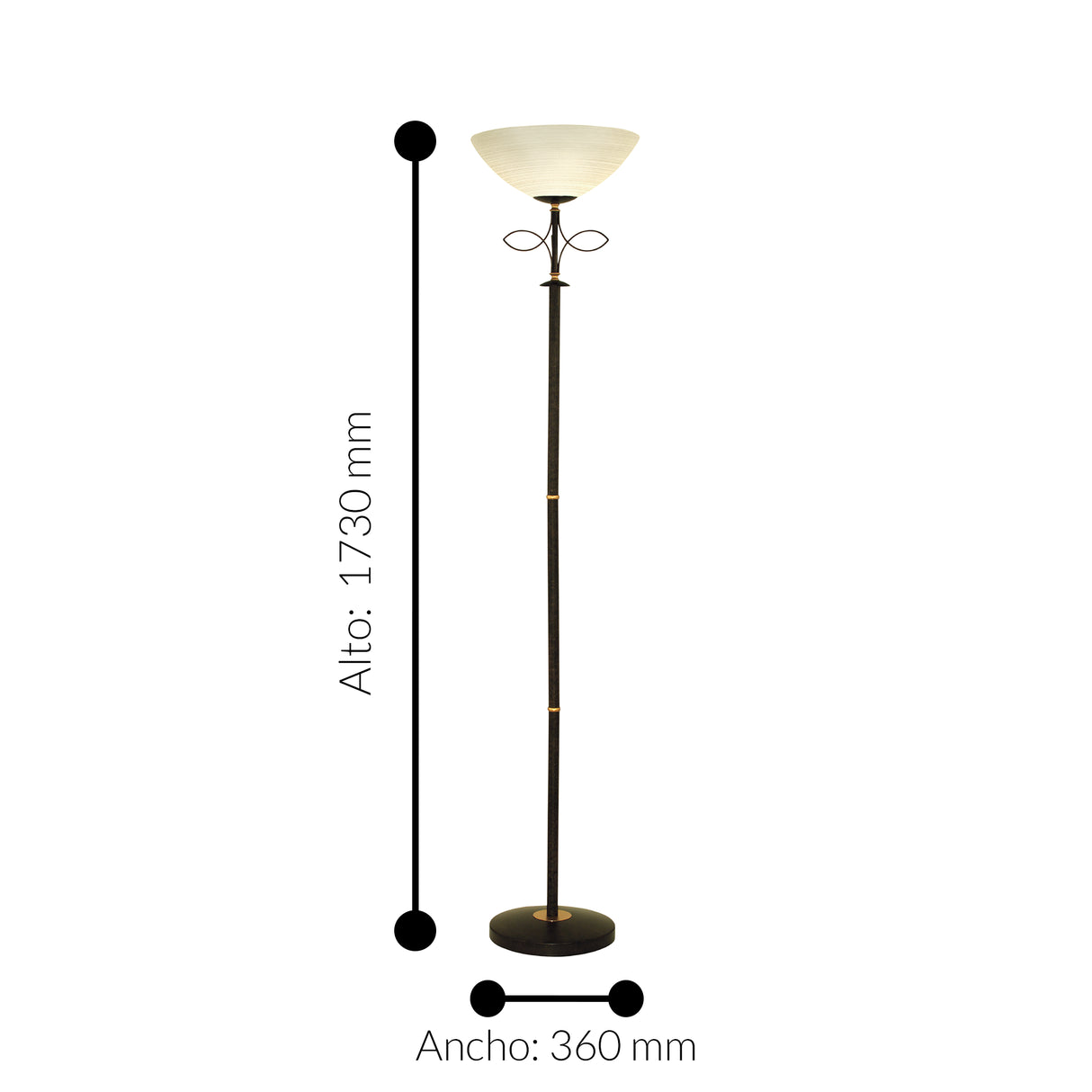 Lámpara de Piso Clásico 136x173cm Café Estilo Clásico - Iluminacion | Bylmo