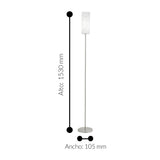 Lámpara de Piso Contemporáneo Gris Acero 11x11x153cm Iluminación Ambiente LED - Iluminacion | Bylmo