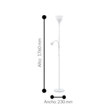 Lámpara de Piso Clásico Blanco 18x18x176cm Acero - Iluminacion | Bylmo