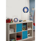 Lámpara de Mesa Rústico Azul 25x25x22cm Madera 110V LED 1100lm - Iluminacion | Bylmo
