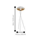 Lámpara de Piso Rústico Gris 1 Luz 160 LED 1100 Lúmenes 153cm 50x50cm - Iluminacion | Bylmo