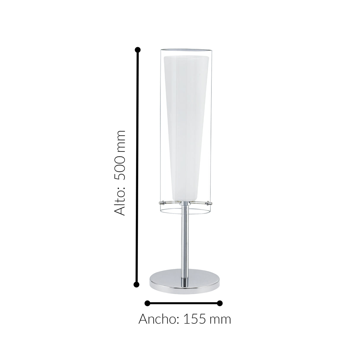 Lámpara de Mesa Moderno Gris Acero 11x11x50cm 1100 Lúmenes LED - Iluminacion | Bylmo
