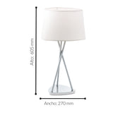 Lámpara de Mesa Clásico Beige 1 Luz 27x27x60cm ACERO - Iluminacion | Bylmo