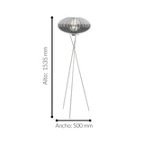 Lámpara de Piso Rústico Gris Acero 1 Luz 50x50x153cm - Iluminacion | Bylmo