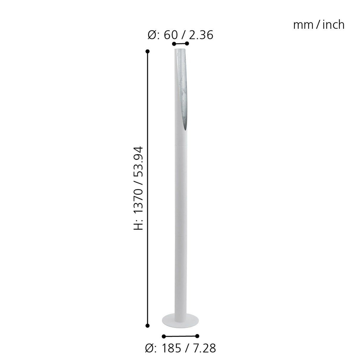 Lámpara de Piso Industrial Blanco 137cm ACERO 1 Luz 450 Lúmenes LED - Iluminacion | Bylmo