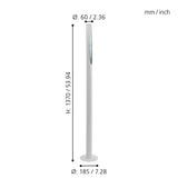 Lámpara de Piso Industrial Blanco 137cm ACERO 1 Luz 450 Lúmenes LED - Iluminacion | Bylmo