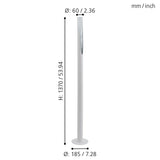 Lámpara de Piso Industrial Blanco 137cm ACERO 1 Luz 450 Lúmenes LED - Iluminacion | Bylmo
