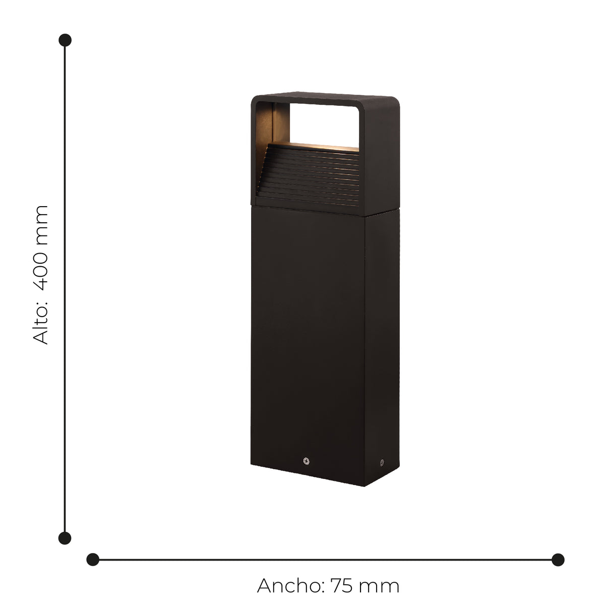Lámpara Moderno Estaca 7x13x40 cm Negro Acero 1 Luz - Iluminacion | Bylmo