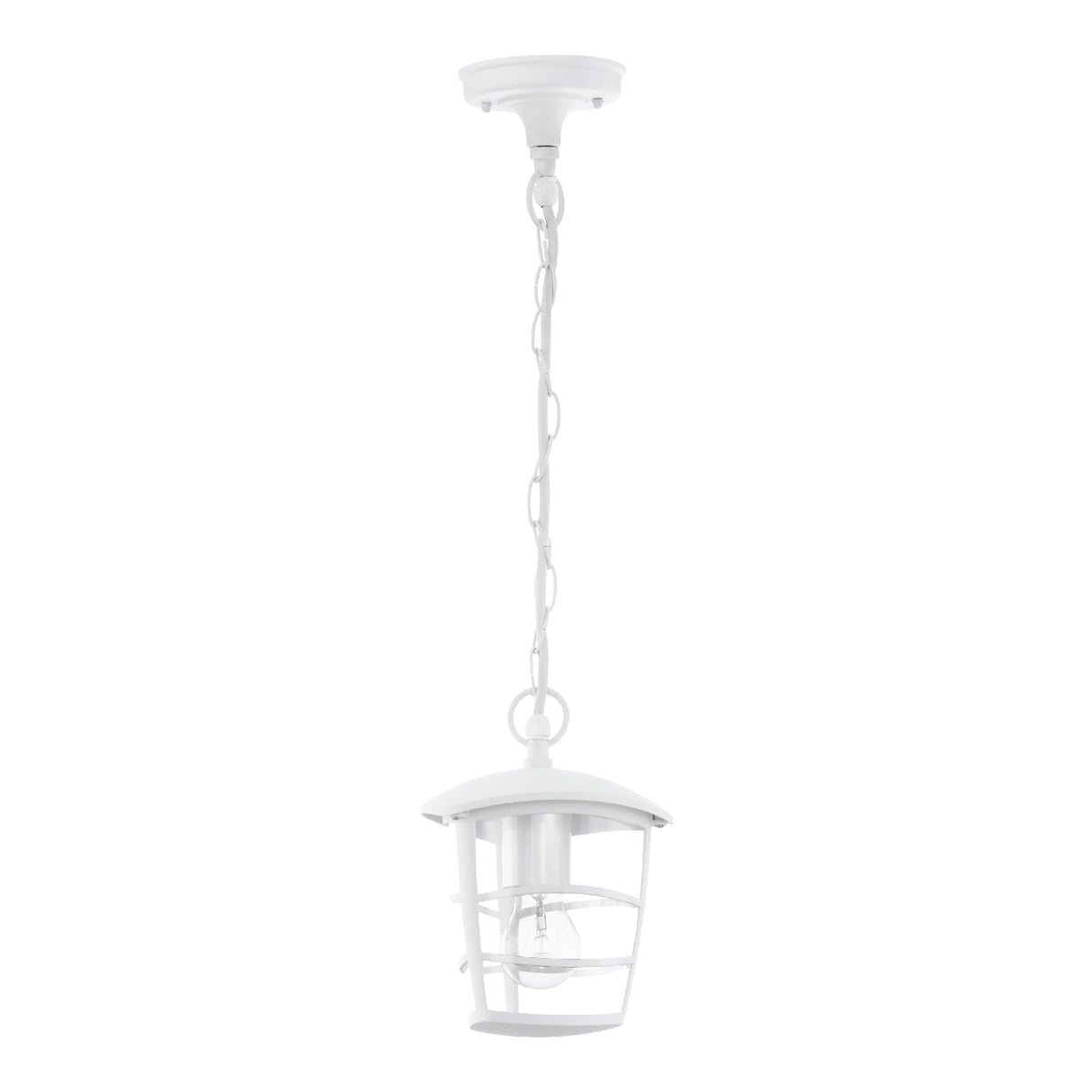 Lámpara Colgante Rústico Blanco 1 Luz 17x17x68cm Acero IP44 - Iluminacion | Bylmo