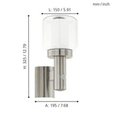 Lámpara de Pared Moderno Gris 15x15 Acero Exterior - Iluminacion | Bylmo