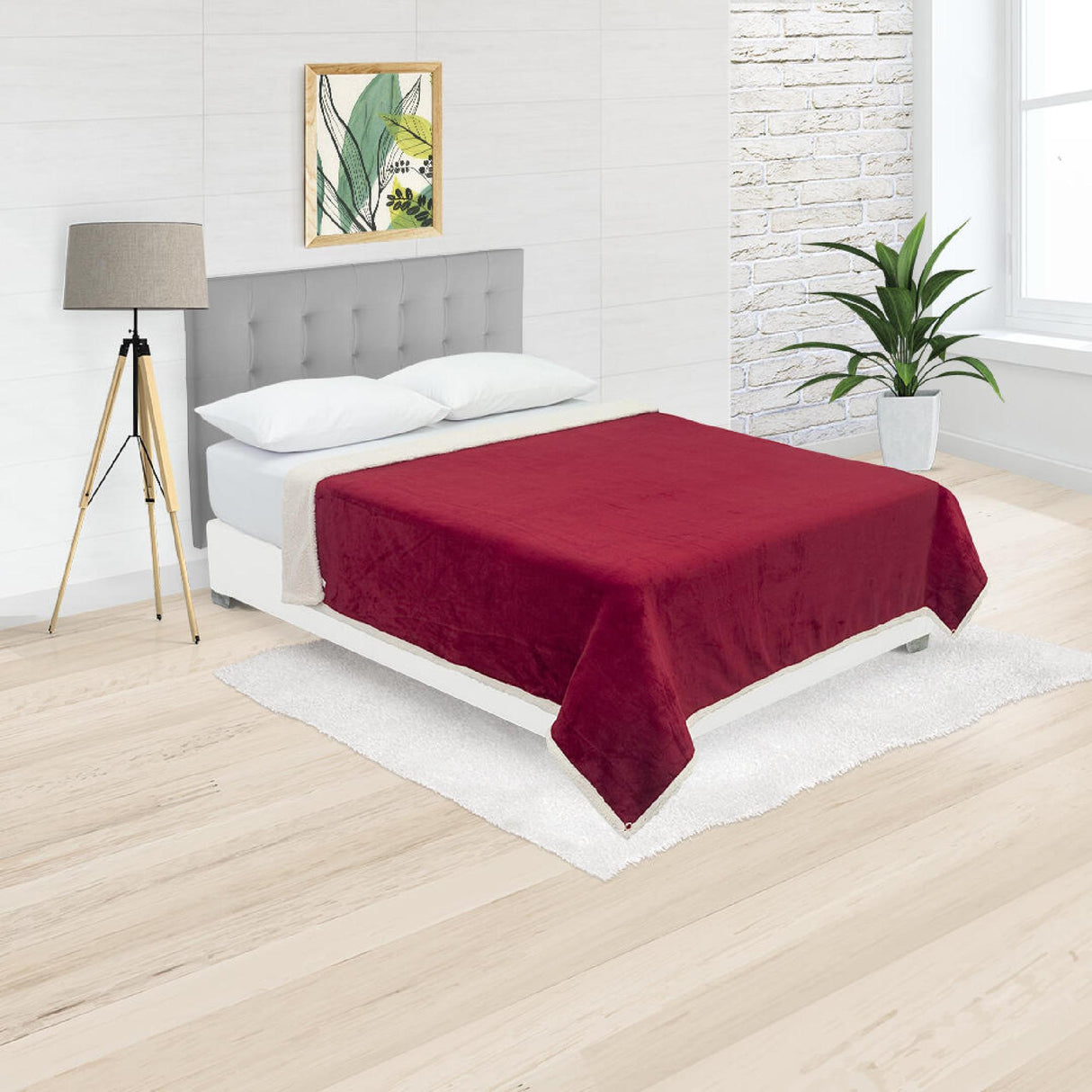 Cobija Ovejera Cibraja Rojo 180x190cm Fondo Entero - Cobijas y Mantas | Bylmo