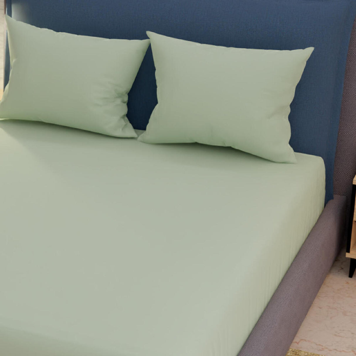 Sábana Ajustable My House Verde Claro Fondo Entero Para Cama Doble 140 X 190 Cm - Sabanas | Bylmo