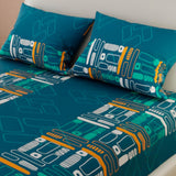 Sábana Ajustable Serebel Azul Oscuro de Barras Para Cama King 200 X 200 Cm - Sabanas | Bylmo