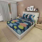 Sábana Ajustable Serebel Azul Oscuro de Círculos Para Cama Doble 140 X 190 Cm - Sabanas | Bylmo