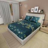 Sábana Ajustable Serebel Verde Petróleo de Círculos Para Cama Doble 140 X 190 Cm - Sabanas | Bylmo
