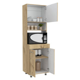 Alacena Orion Duna y Blanco 50.3x200cm con Un Cajón - Alacenas y Muebles Microondas | Bylmo