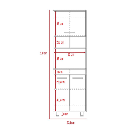 Alacena Orion Duna y Blanco 50.3x200cm con Un Cajón - Alacenas y Muebles Microondas | Bylmo