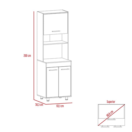 Alacena Orion Duna y Blanco 50.3x200cm con Un Cajón - Alacenas y Muebles Microondas | Bylmo