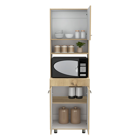 Alacena Orion Duna y Blanco 50.3x200cm con Un Cajón - Alacenas y Muebles Microondas | Bylmo