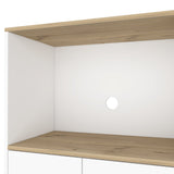Mueble Microondas Bicolor Blanco y Duna 40x130cm Sin Cajones - Alacenas y Muebles Microondas | Bylmo