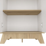 Mueble Microondas Bicolor Blanco y Duna 40x130cm Sin Cajones - Alacenas y Muebles Microondas | Bylmo