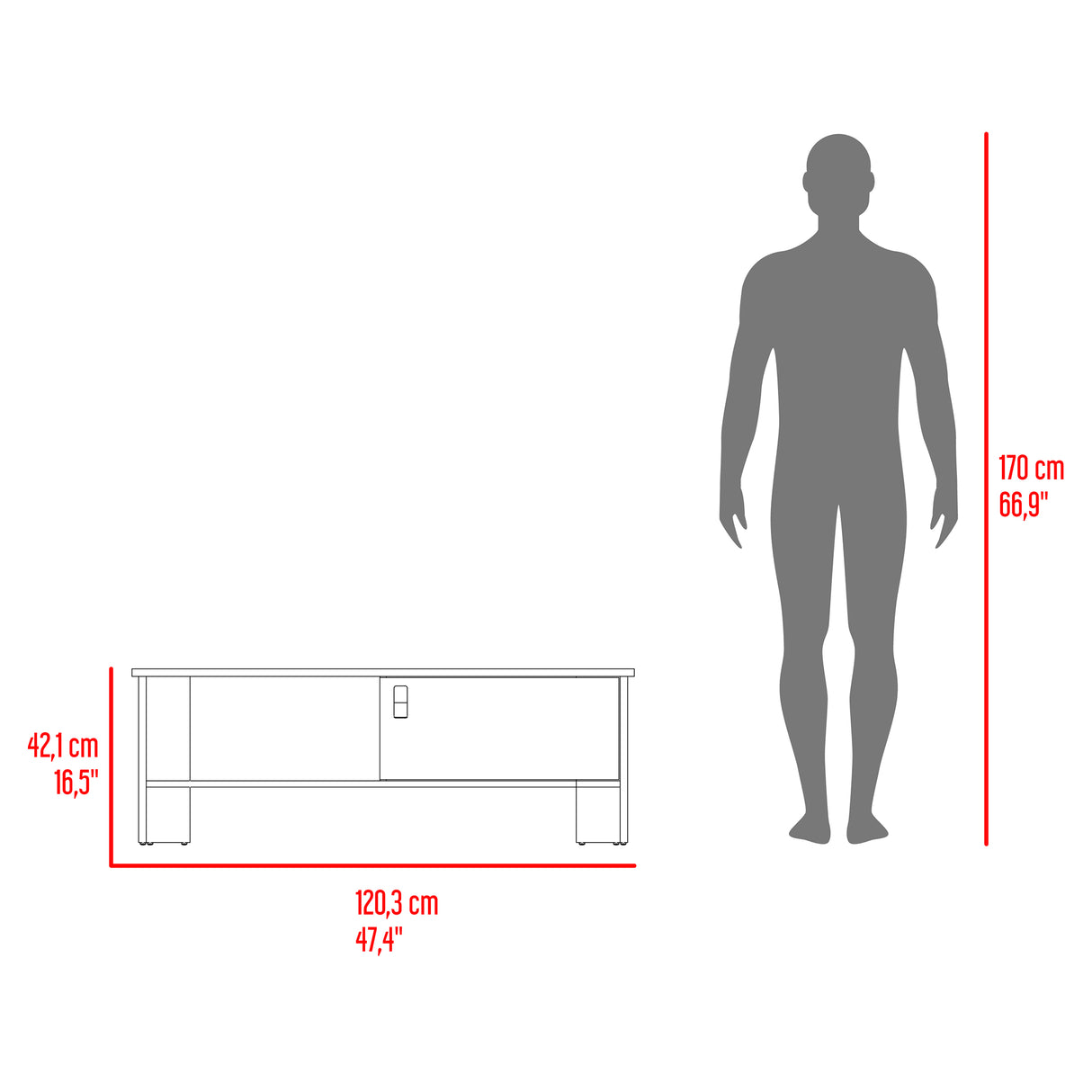 Rack de TV Lyft Milan 120.3x42.1cm para TV Hasta 50 pulgadas - Muebles de TV | Bylmo