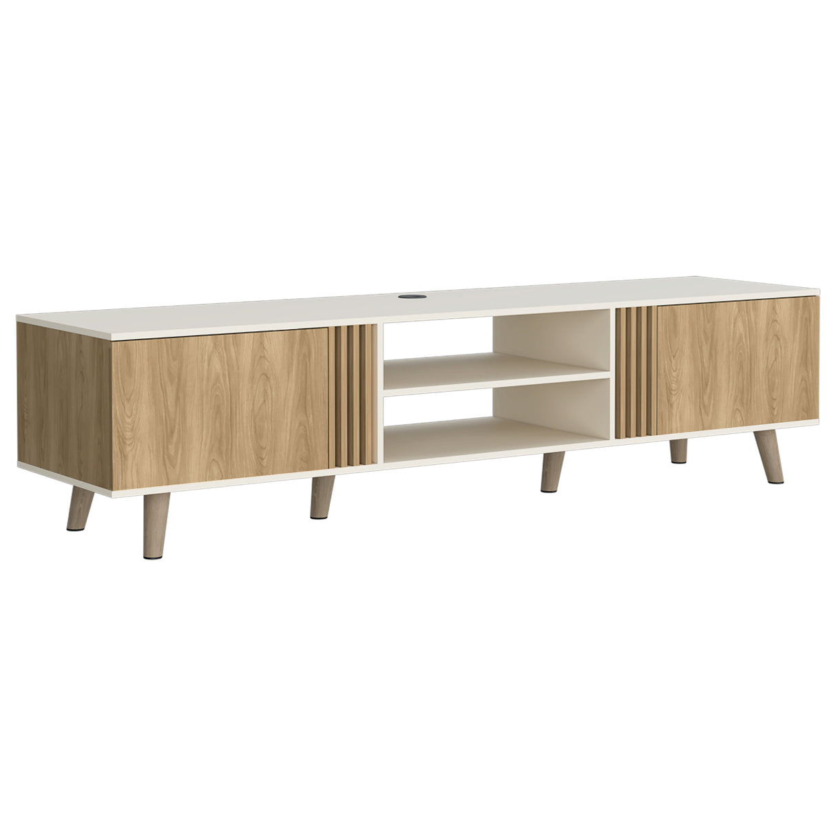 Rack de TV Shawnee Fresno Europeo y Capri 200x50cm para TV Hasta 75 pulgadas - Muebles de TV | Bylmo