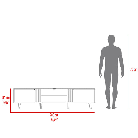 Rack de TV Shawnee Fresno Europeo y Capri 200x50cm para TV Hasta 75 pulgadas - Muebles de TV | Bylmo
