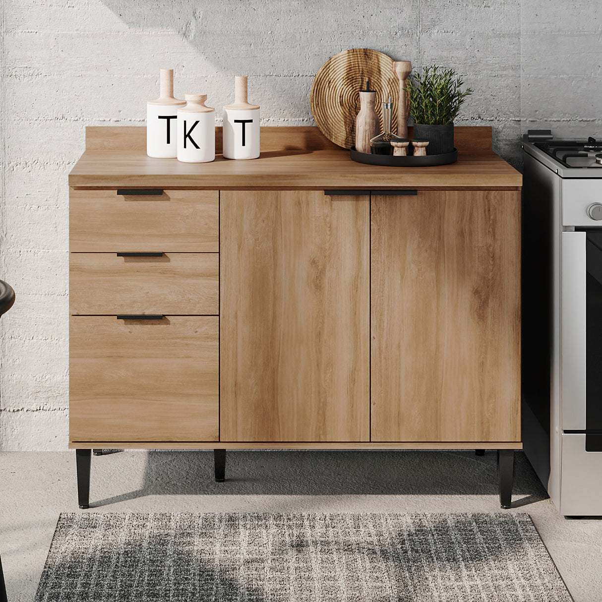 Mueble Inferior de Cocina Freijo 120x87.5cm Con Mesón - Muebles Inferiores | Bylmo