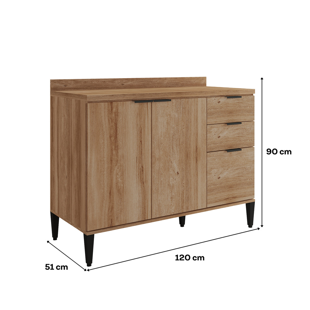 Mueble Inferior de Cocina Freijo 120x87.5cm Con Mesón - Muebles Inferiores | Bylmo