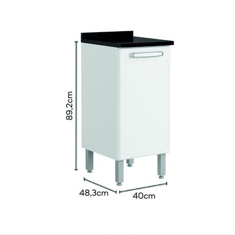 Mueble Inferior de Cocina Blanco 40x89cm Con Mesón - Muebles Inferiores | Bylmo