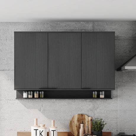 Mueble Superior Negro 120x79.5cm con Tres Puertas - Muebles Superiores | Bylmo