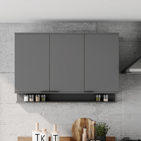 Mueble Superior Gris 120x79.5cm con Tres Puertas - Muebles Superiores | Bylmo