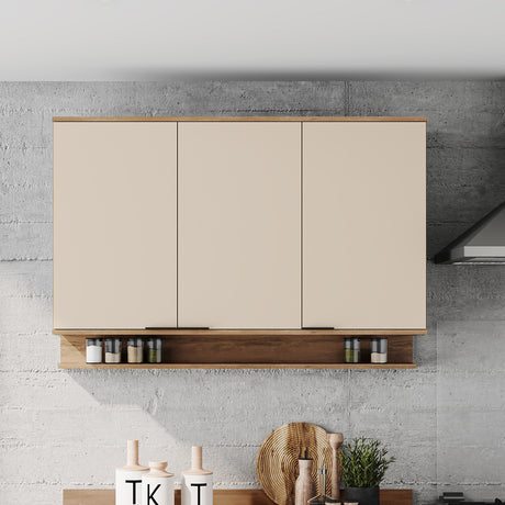 Mueble Superior Freijo Y Beige 120x79.5cm con Tres Puertas - Muebles Superiores | Bylmo