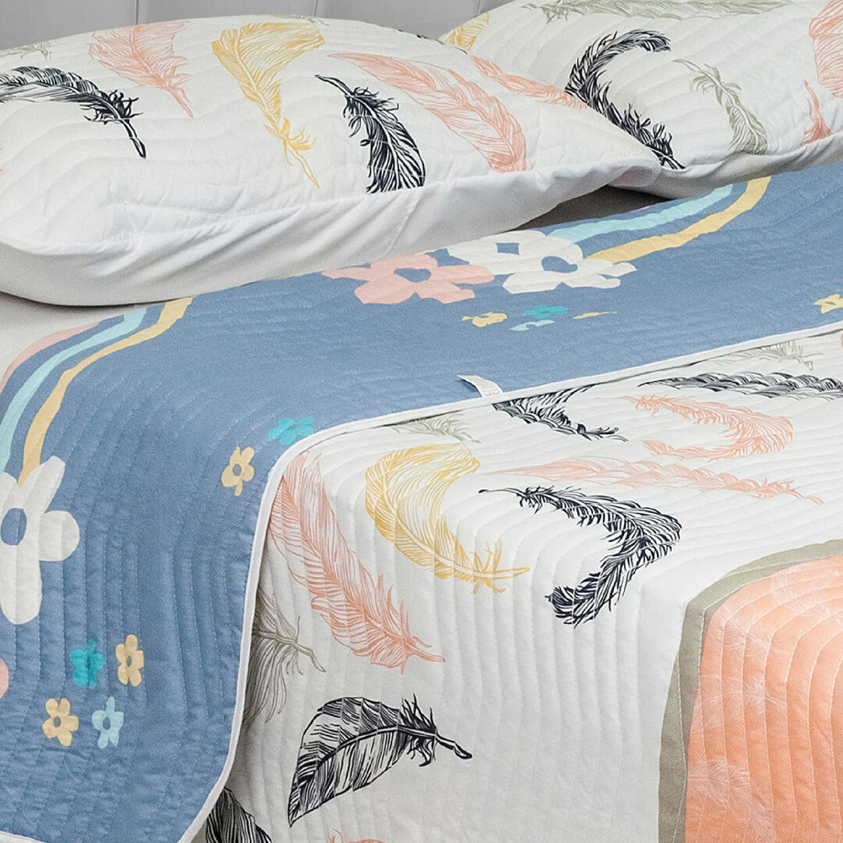 Cubrelecho Español Ambete Lila de Flores Para Cama Semidoble 120 X 190 Cm - Tendidos y Cubrelechos | Bylmo