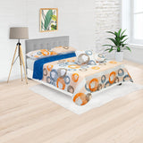Cubrelecho Español Ambete Azul y Blanco de Letras Para Cama Doble 140 X 190 Cm - Tendidos y Cubrelechos | Bylmo