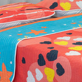 Cubrelecho Español Ambete Salmón de Corazones Para Cama Doble 140 X 190 Cm - TENDIDOS Y CUBRELECHOS | Bylmo