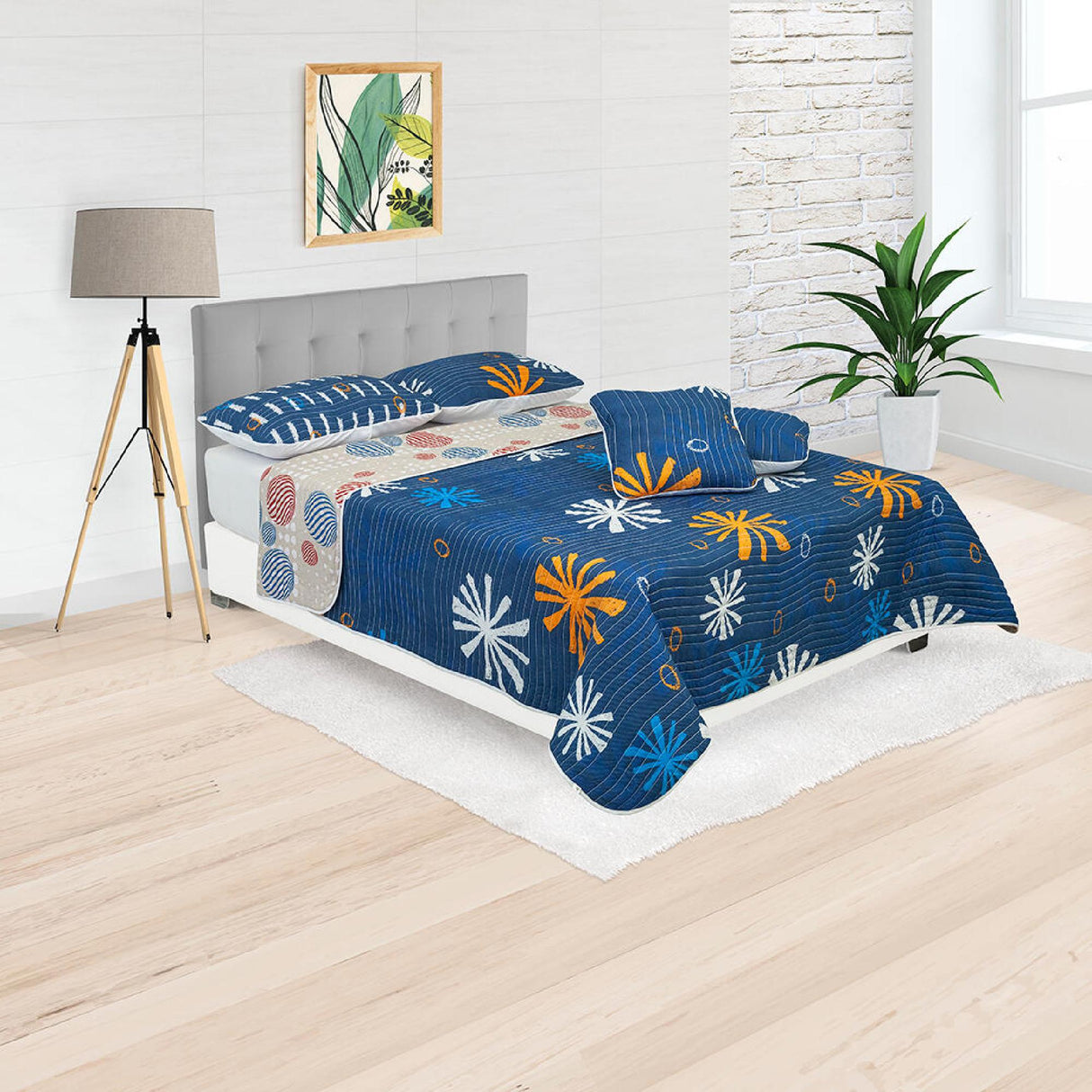 Cubrelecho Español Ambete Cafe Claro de Círculos Para Cama Semidoble 120 X 190 Cm - Tendidos y Cubrelechos | Bylmo