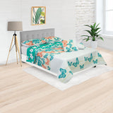Cubrelecho Español Ambete Verde de Flores Para Cama Semidoble 120 X 190 Cm - Tendidos y Cubrelechos | Bylmo