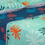 Cubrelecho Español Ambete Azul Oscuro de Círculos Para Cama Sencilla 100 X 190 Cm - Tendidos y Cubrelechos | Bylmo