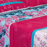 Cubrelecho Español Ambete Blanco y Azul Claro de Mariposas Para Cama Sencilla 100 X 190 Cm - Tendidos y Cubrelechos | Bylmo
