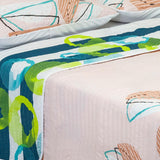 Cubrelecho Español Ambete Beige de Semicírculos Para Cama Sencilla 100 X 190 Cm - Tendidos y Cubrelechos | Bylmo