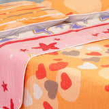 Cubrelecho Español Ambete Naranja de Corazones Para Cama Queen 160 X 190 Cm - Tendidos y Cubrelechos | Bylmo