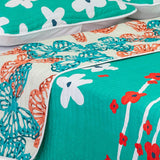 Cubrelecho Español Ambete Verde de Flores Para Cama King 200 X 200 Cm - Tendidos y Cubrelechos | Bylmo