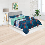 Cubrelecho Español Ambete Azul Oscuro de Círculos Para Cama King 200 X 200 Cm - Tendidos y Cubrelechos | Bylmo