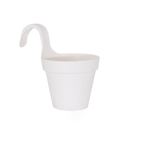 Matera Balcony Capri Solo Blanco 20x28cm Cónica Para Barandas - Materas y Macetas | Bylmo
