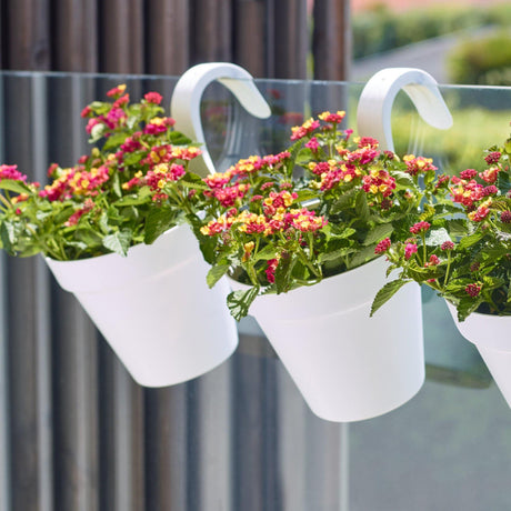 Matera Balcony Capri Solo Blanco 20x28cm Cónica Para Barandas - Materas y Macetas | Bylmo