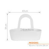 Matera Cesta Blanco 43x34cm Asimétrica De Escritorio - Materas y Macetas | Bylmo