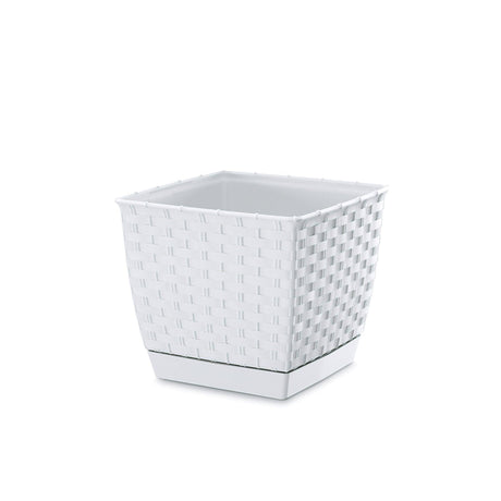 Matera Ratolla Square Blanco 25x22cm Cuadrada De Escritorio - Materas y Macetas | Bylmo